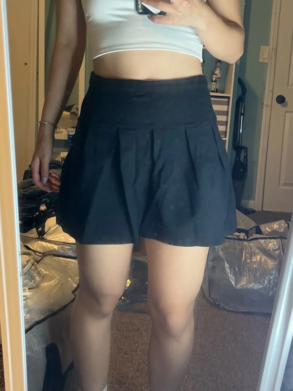 Black Pleated Women's Concert Skirt